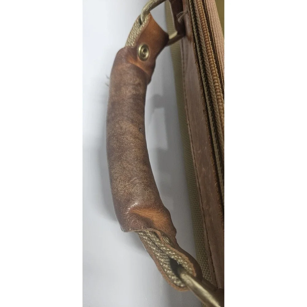 Vintage Hartmann leather tweed footed briefcase‎ w/shoulder strap